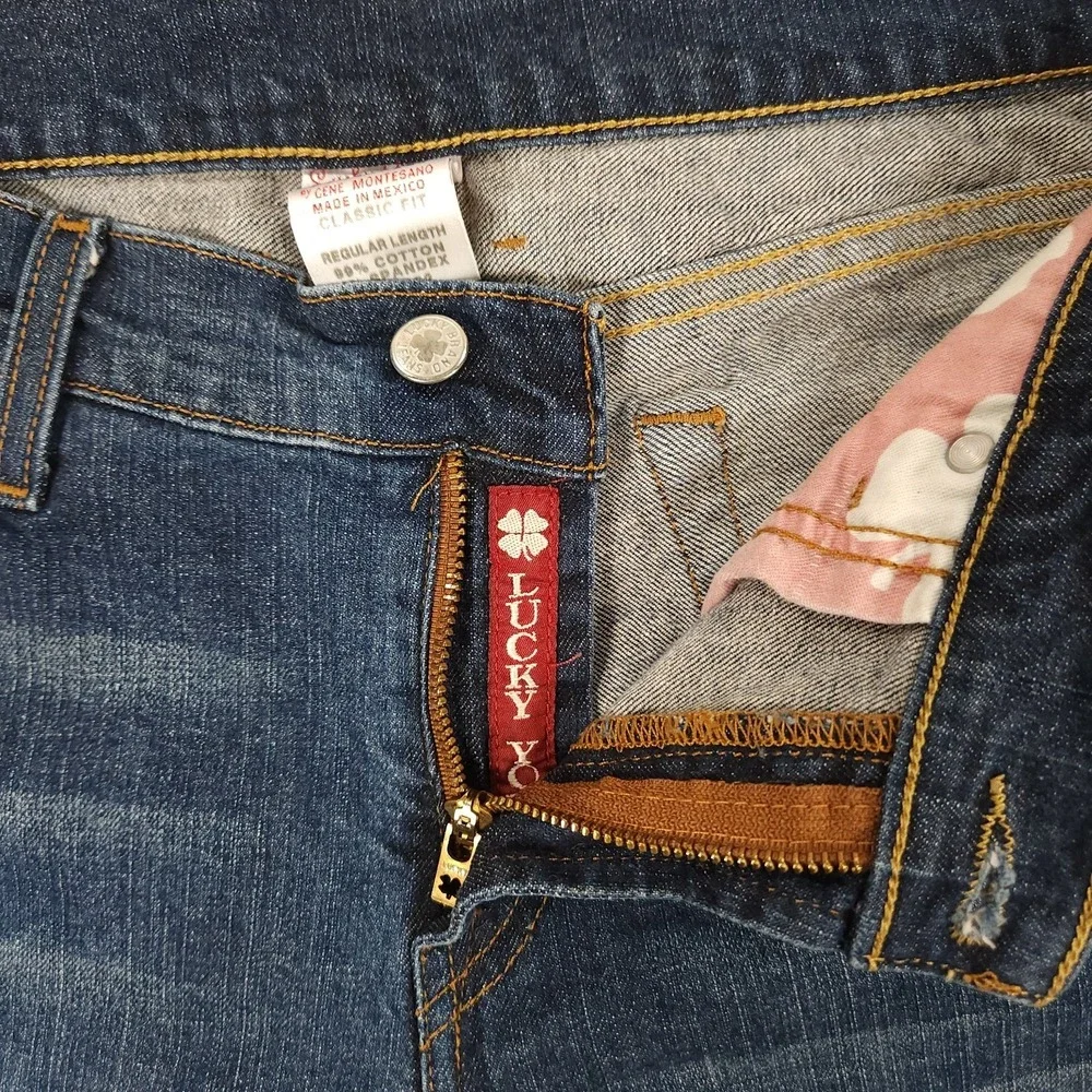 Vintage Lucky Brand Jeans Mens 32x30 Blue Dungarees Classic Fit Y2K - Picture 5 of 14